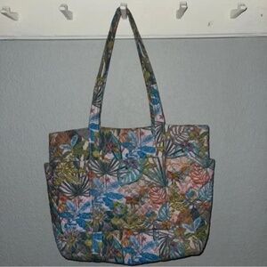 Vera Bradley Rain Forest Canopy Iconic Large Quilted Travel Commuter Tote Bag